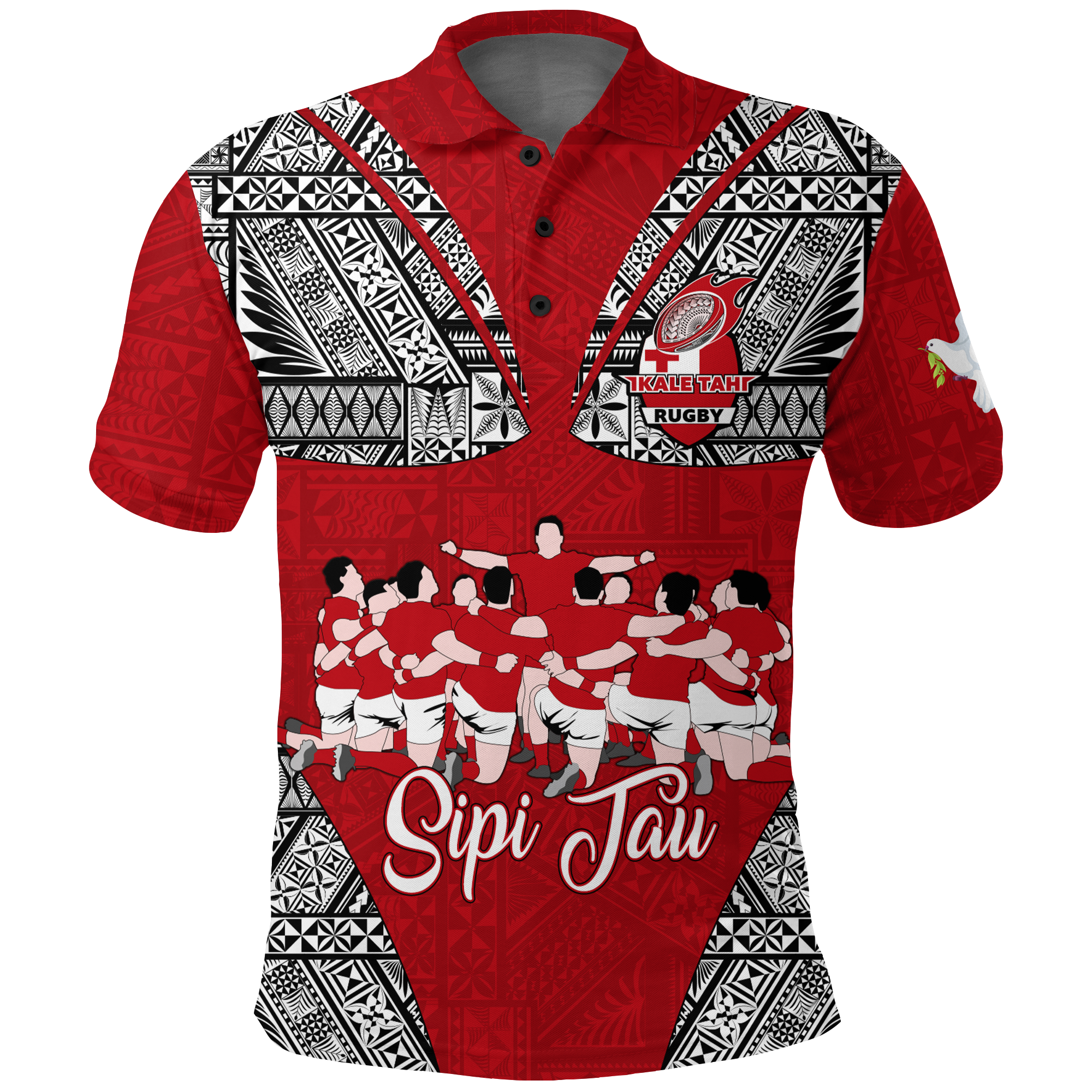 Tonga Rugby Ikale Tahi Sipi Tau Polo Shirt LT2 - Wonder Print Shop