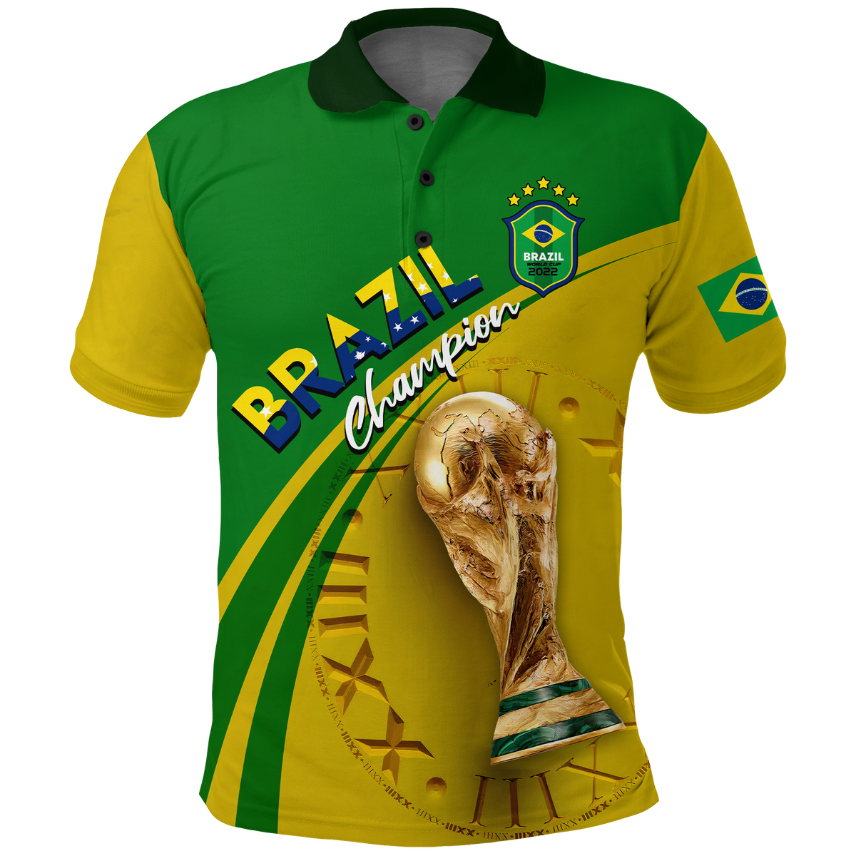 Custom Brazil Polo Shirt Football 2022 LT2 - Wonder Print Shop