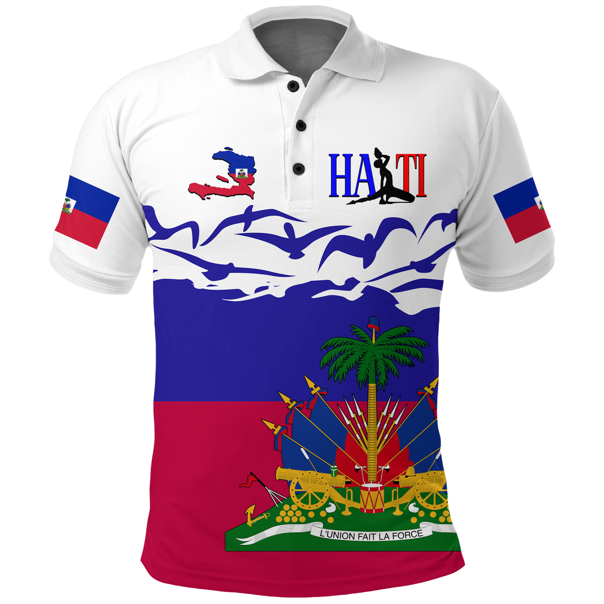 Haiti Happy Polo Shirt Independence Day LT2 - Wonder Print Shop