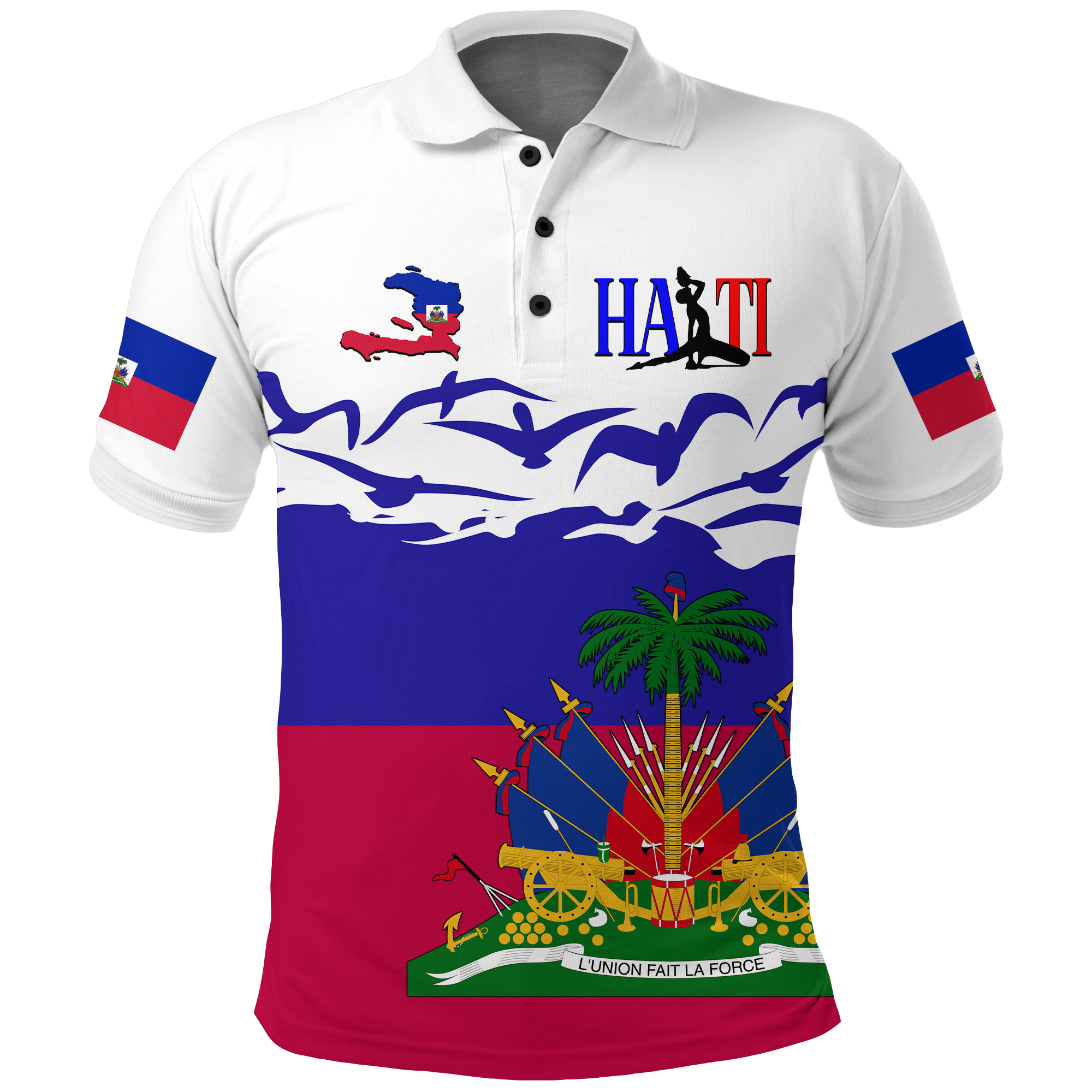 Haiti Happy Polo Shirt Independence Day LT2 - Wonder Print Shop