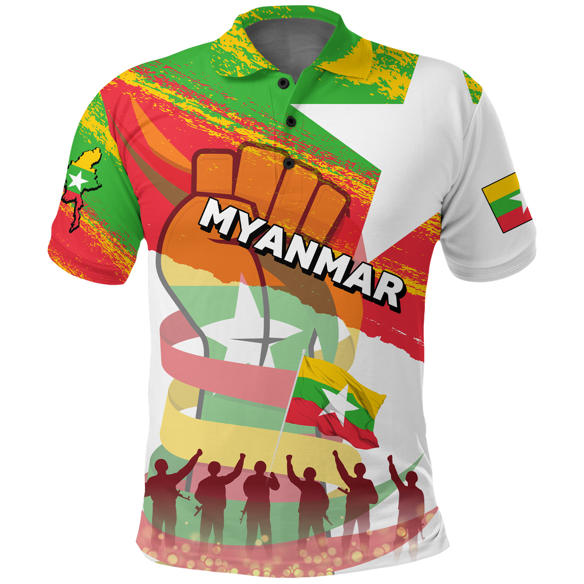 Myanmar Happy Polo Shirt Independence Day LT2 - Wonder Print Shop