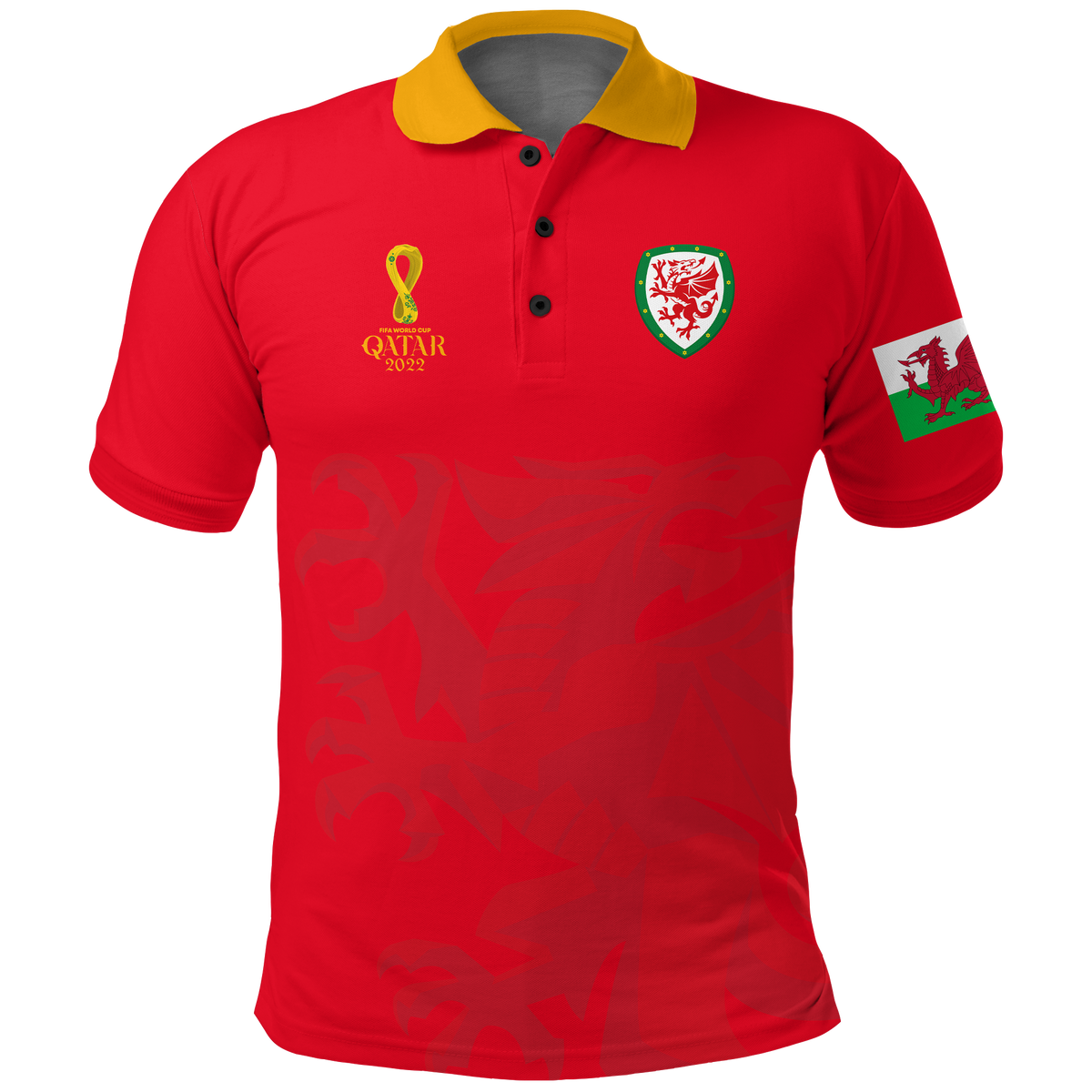 Custom Wales Polo Shirt Football 2022 LT2 - Wonder Print Shop