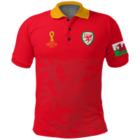 Custom Wales Polo Shirt Football 2022 LT2 - Wonder Print Shop