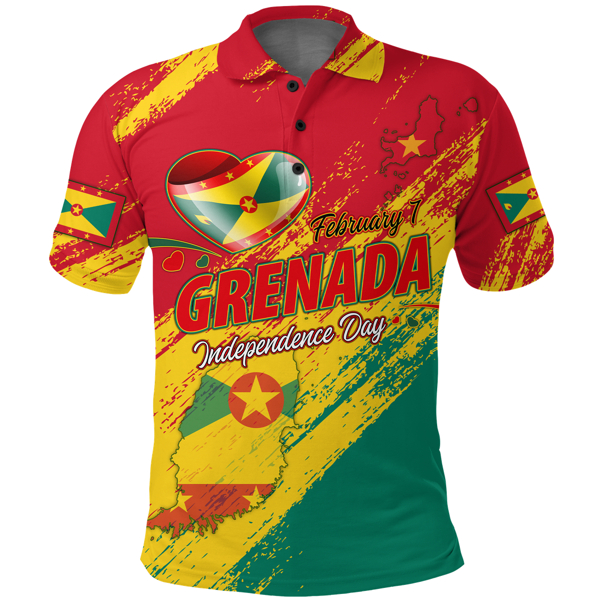 Grenada Happy Polo Shirt Independence Day LT2 - Wonder Print Shop