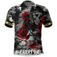 Skull Camo U.S Army Undying Love For The Motherland Polo Shirt LT2 - Wonder Print Shop