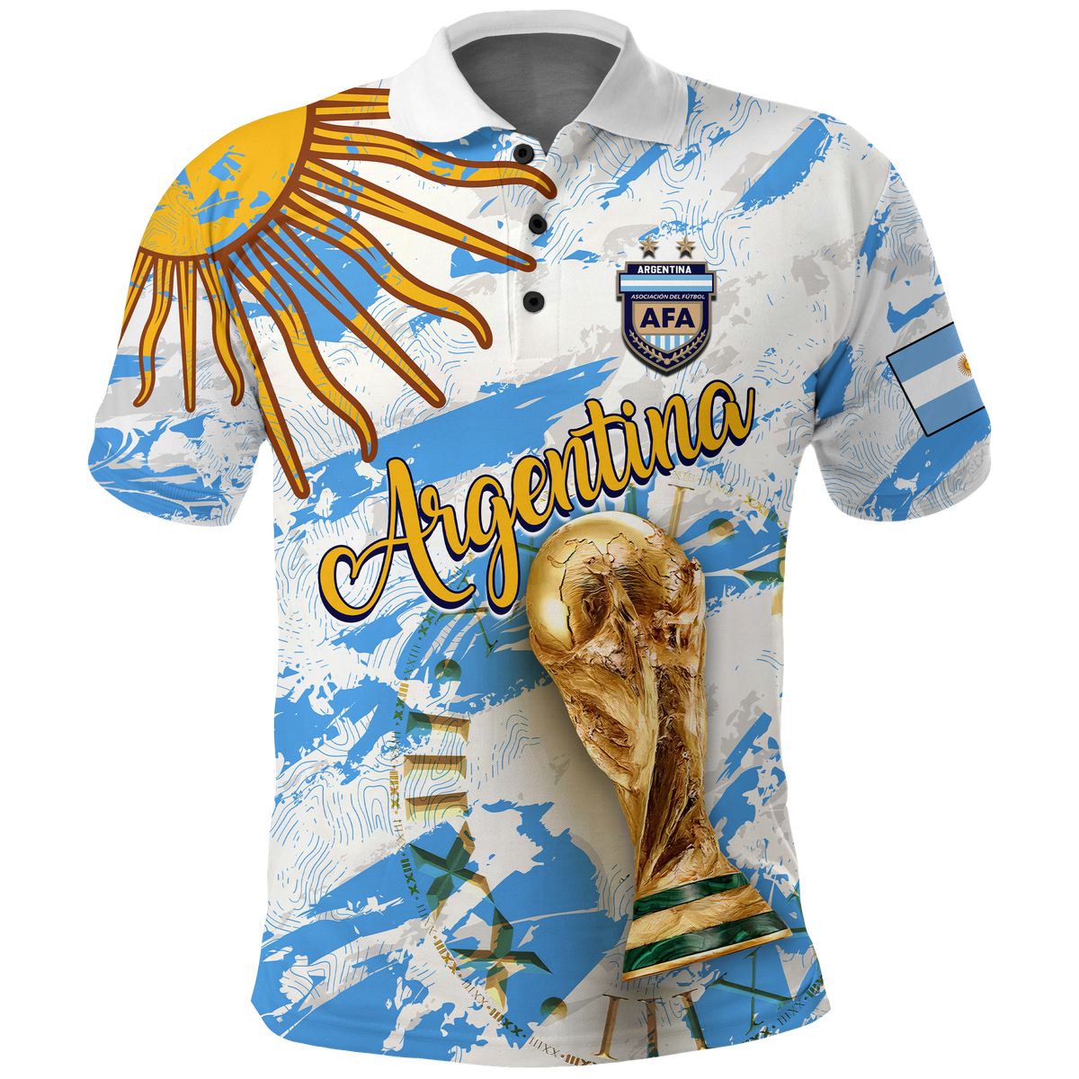 Custom Argentina Polo Shirt Football 2022 LT2 - Wonder Print Shop
