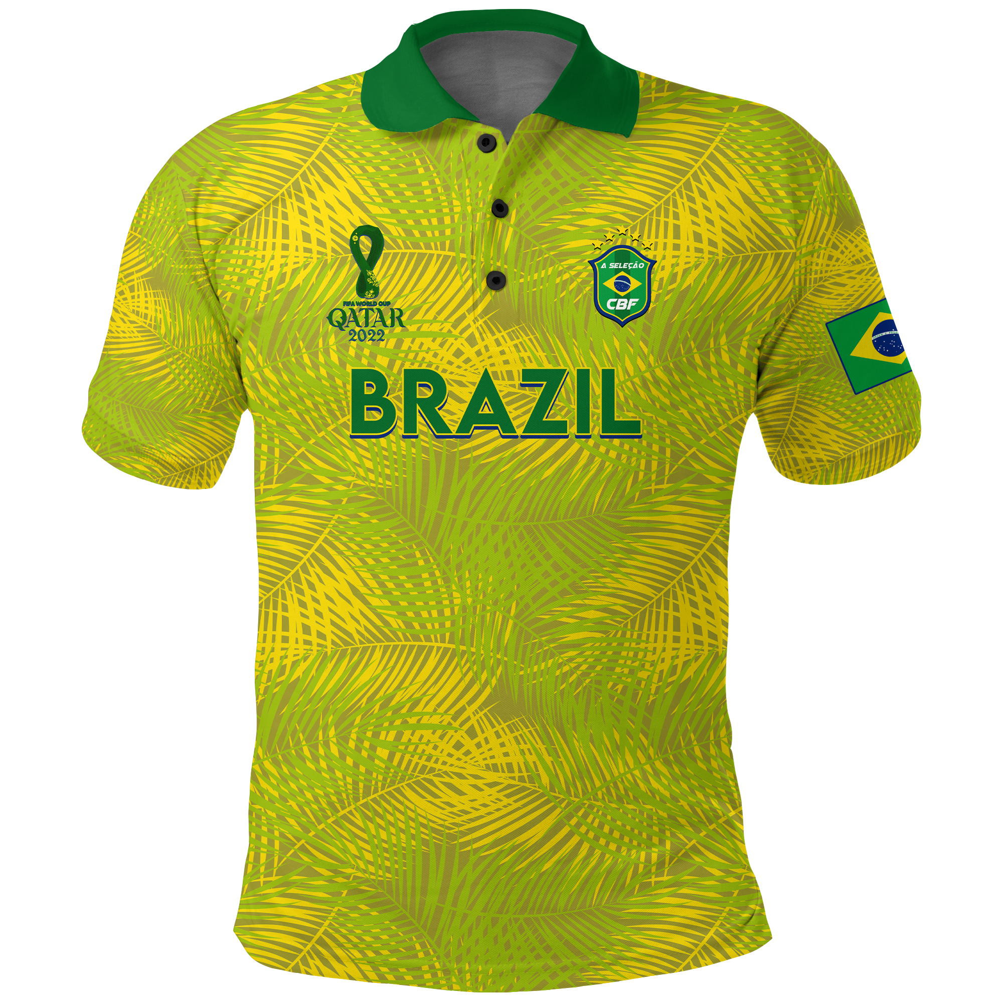 Brazil Polo Shirt Football 2022 LT2 - Wonder Print Shop