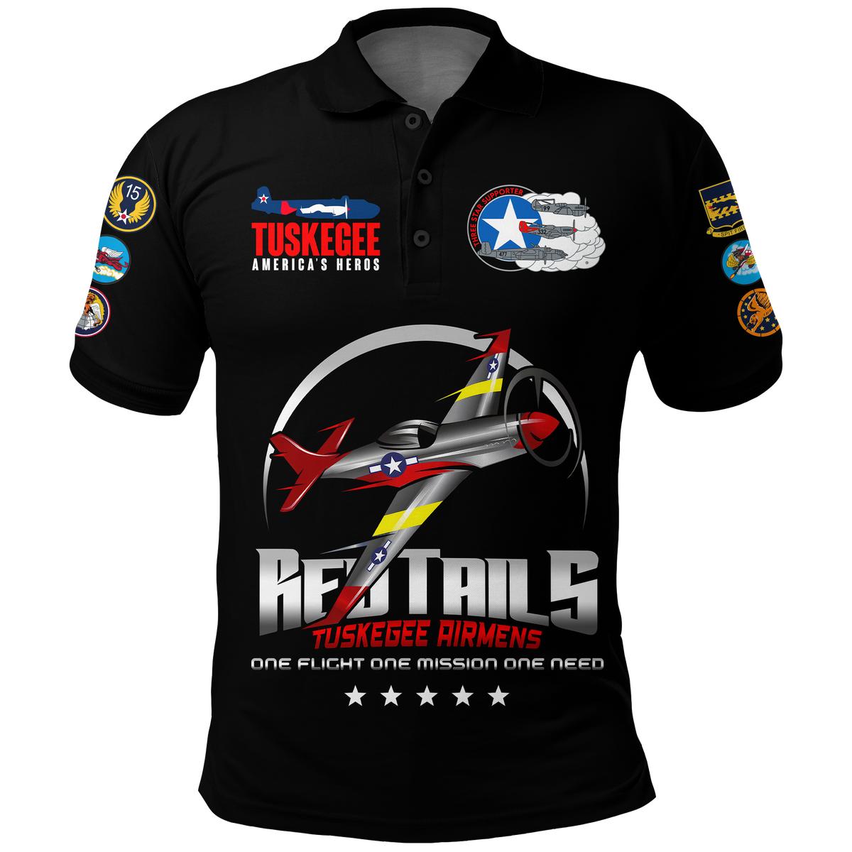 Tuskegee Airmens Red Tails African American Heros Polo Shirt LT2 - Wonder Print Shop