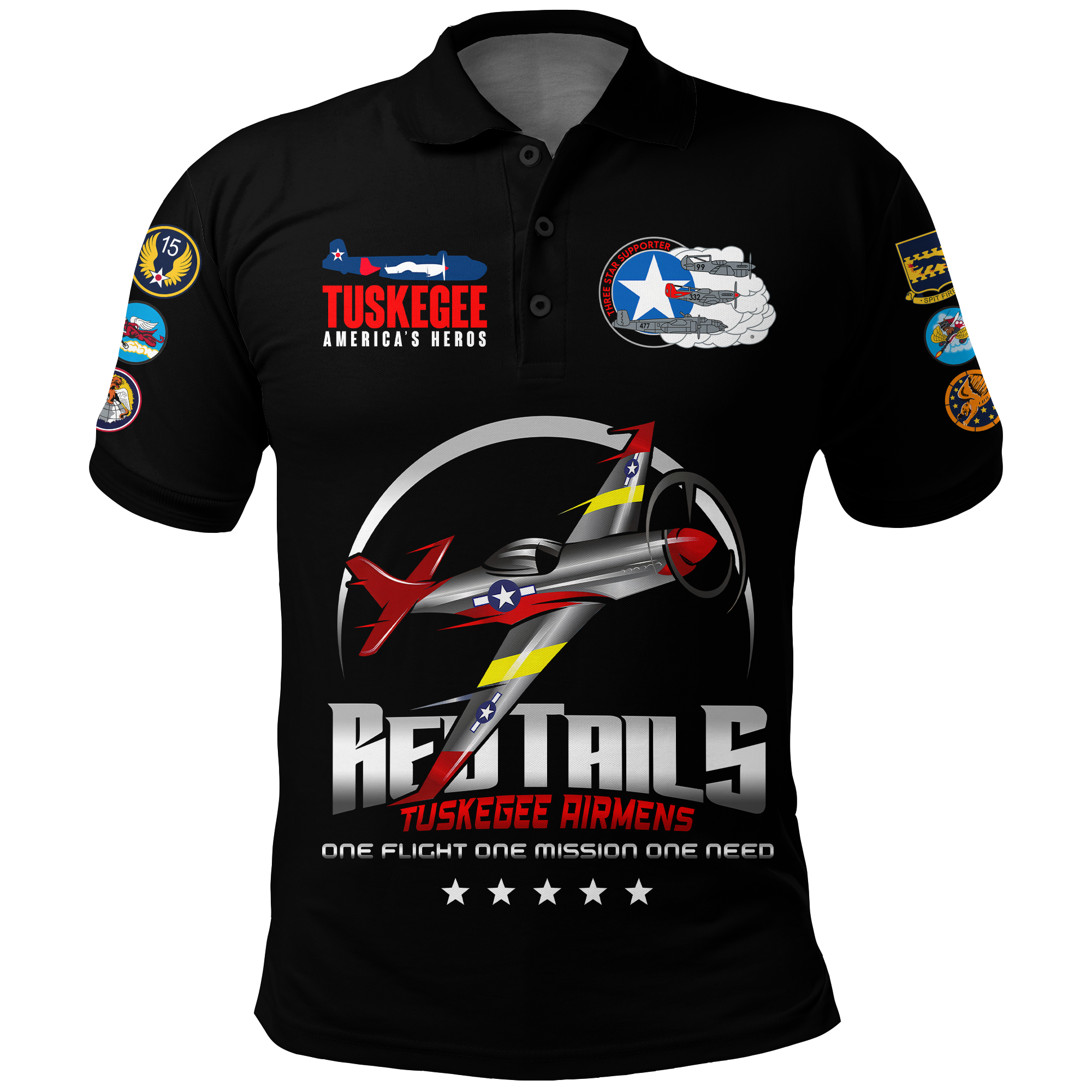 Tuskegee Airmens Red Tails African American Heros Polo Shirt LT2 - Wonder Print Shop