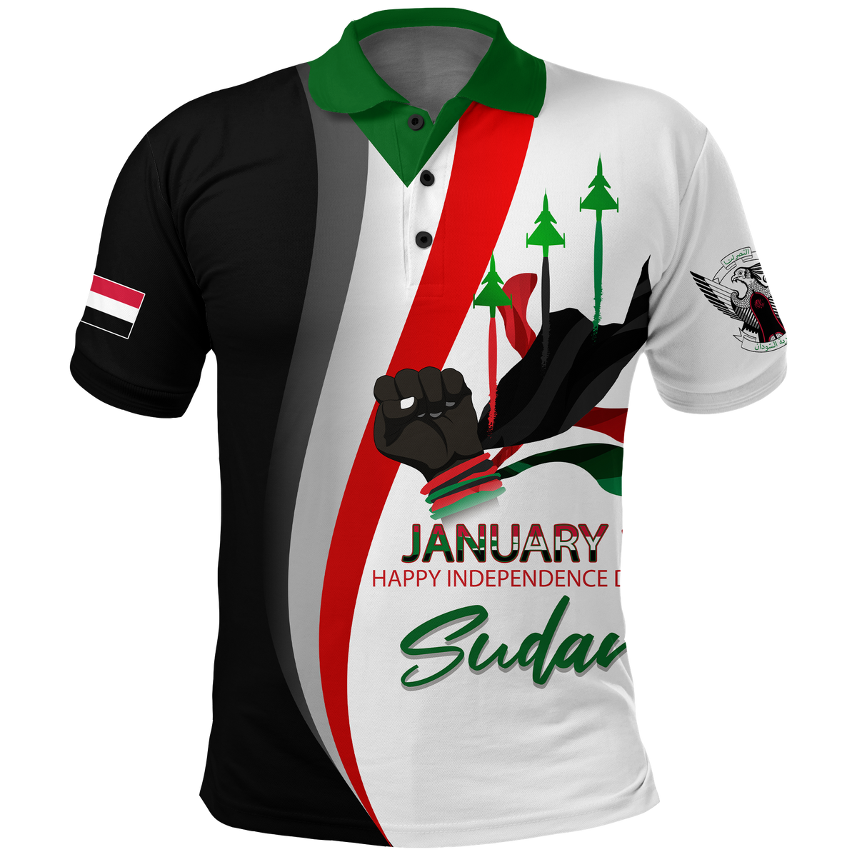 Sudan Happy Polo Shirt Independence Day LT2 - Wonder Print Shop