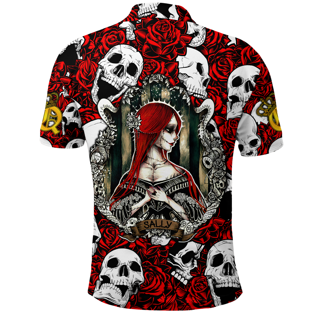 Skull Rose Queen Death Cannot Divide Us Polo Shirt LT2 - Wonder Print Shop