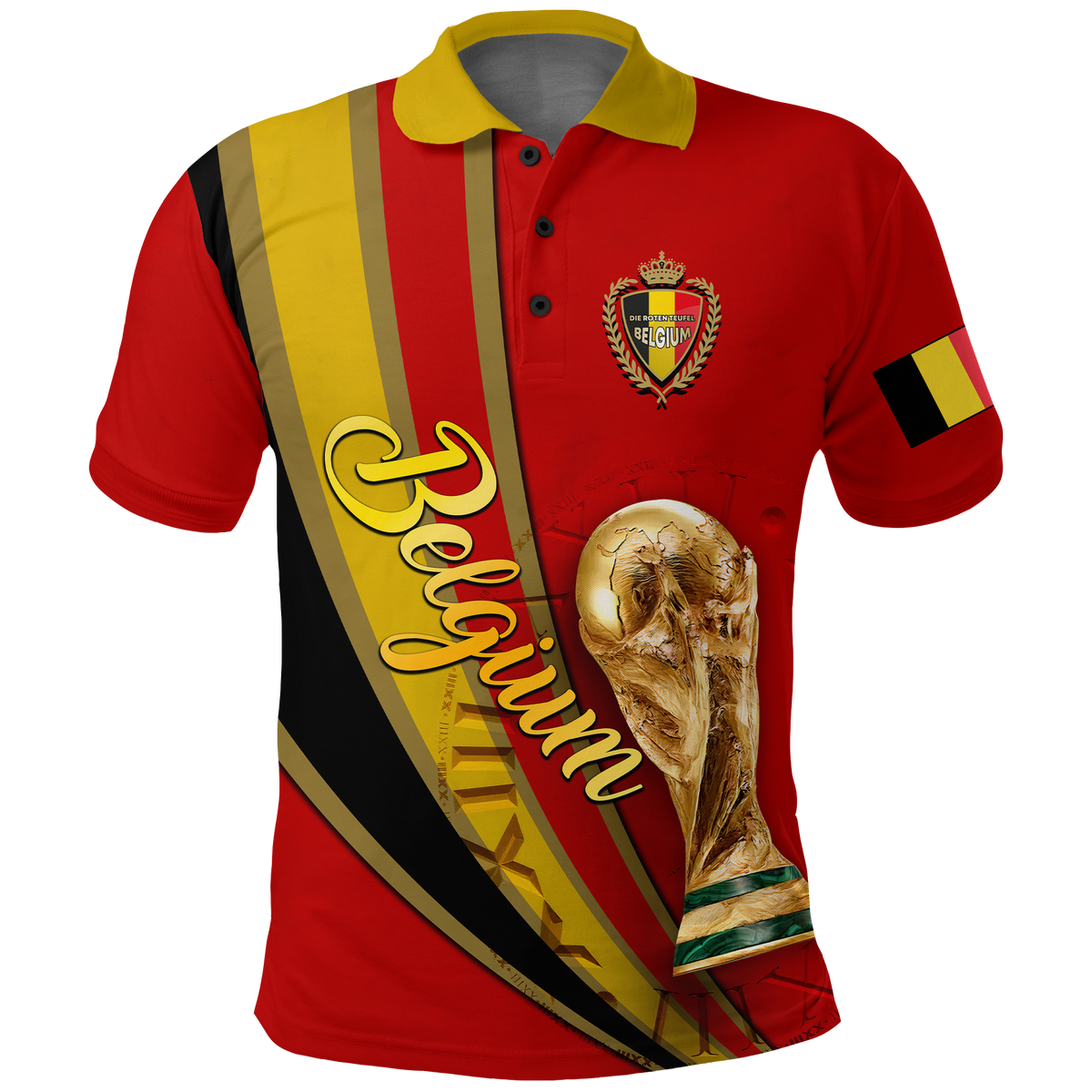 Belgium Polo Shirt Football 2022 LT2 - Wonder Print Shop