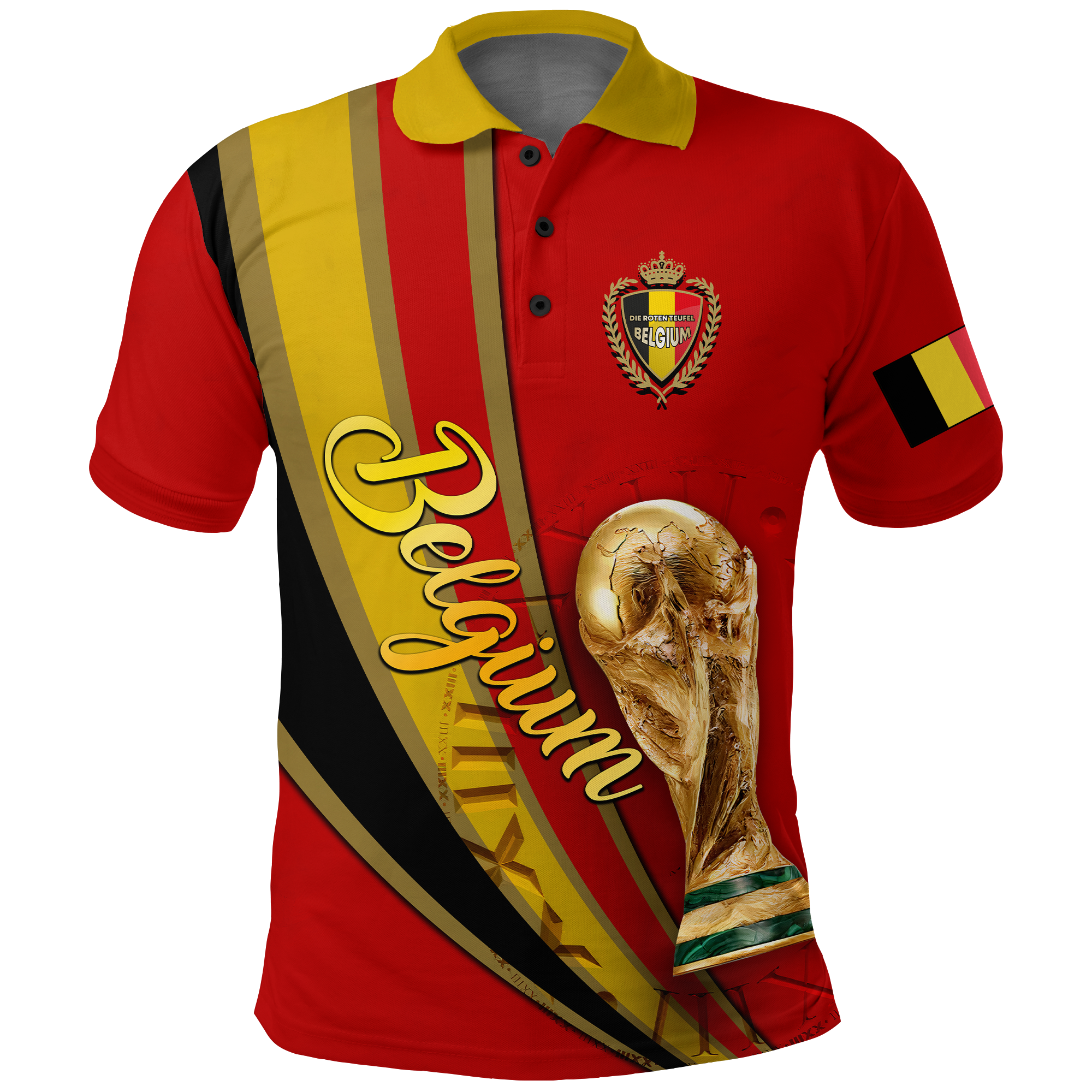 Belgium Polo Shirt Football 2022 LT2 - Wonder Print Shop