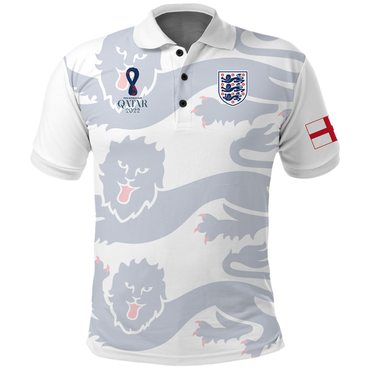 Custom England Polo Shirt Football 2022 LT2 - Wonder Print Shop