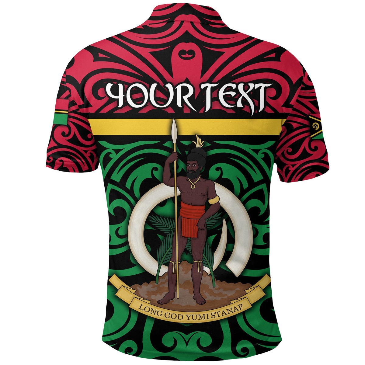 Custom Vanuatu Polo Shirt Melanesian Warrior Version 2 LT4 - Wonder Print Shop
