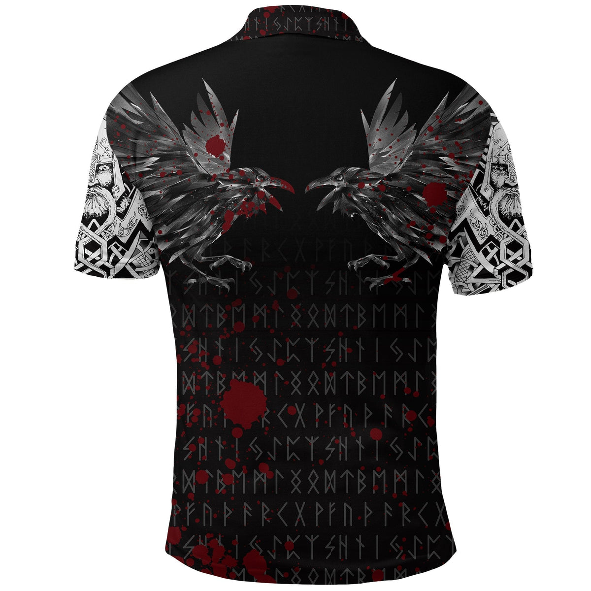 Viking Polo Shirt Odin Huginn and Muninn Rune Blood RLT12 - Wonder Print Shop