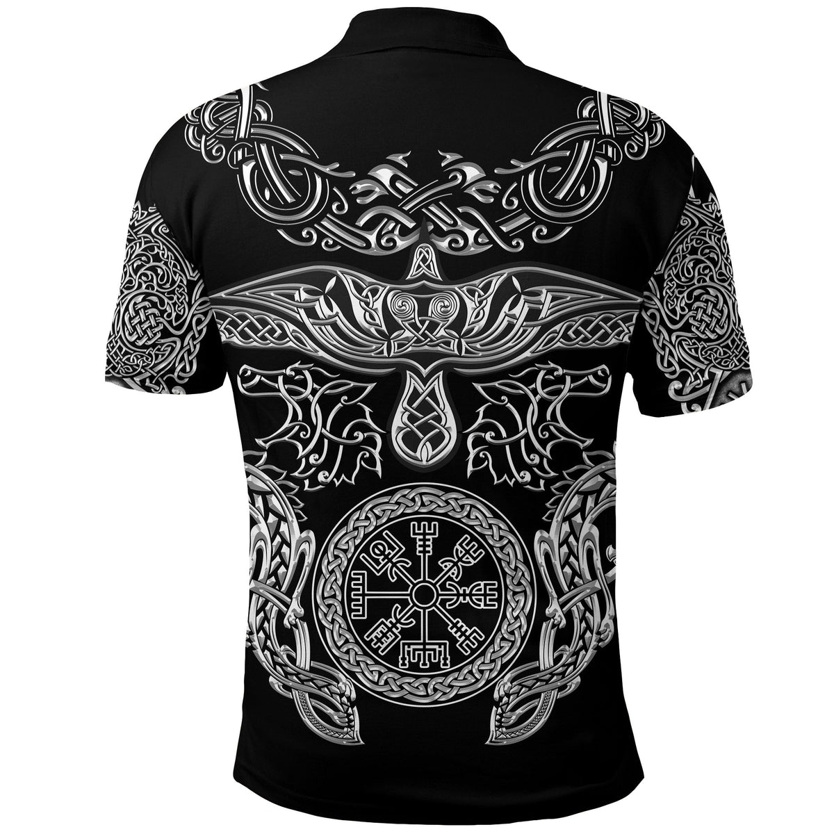 Viking Polo Shirt Raven and Wolf RLT12 - Wonder Print Shop