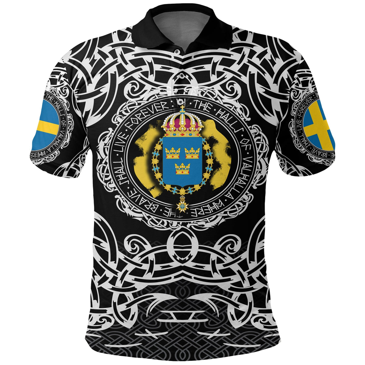 Viking Polo Shirt Sweden Viking Pattern RLT12 - Wonder Print Shop