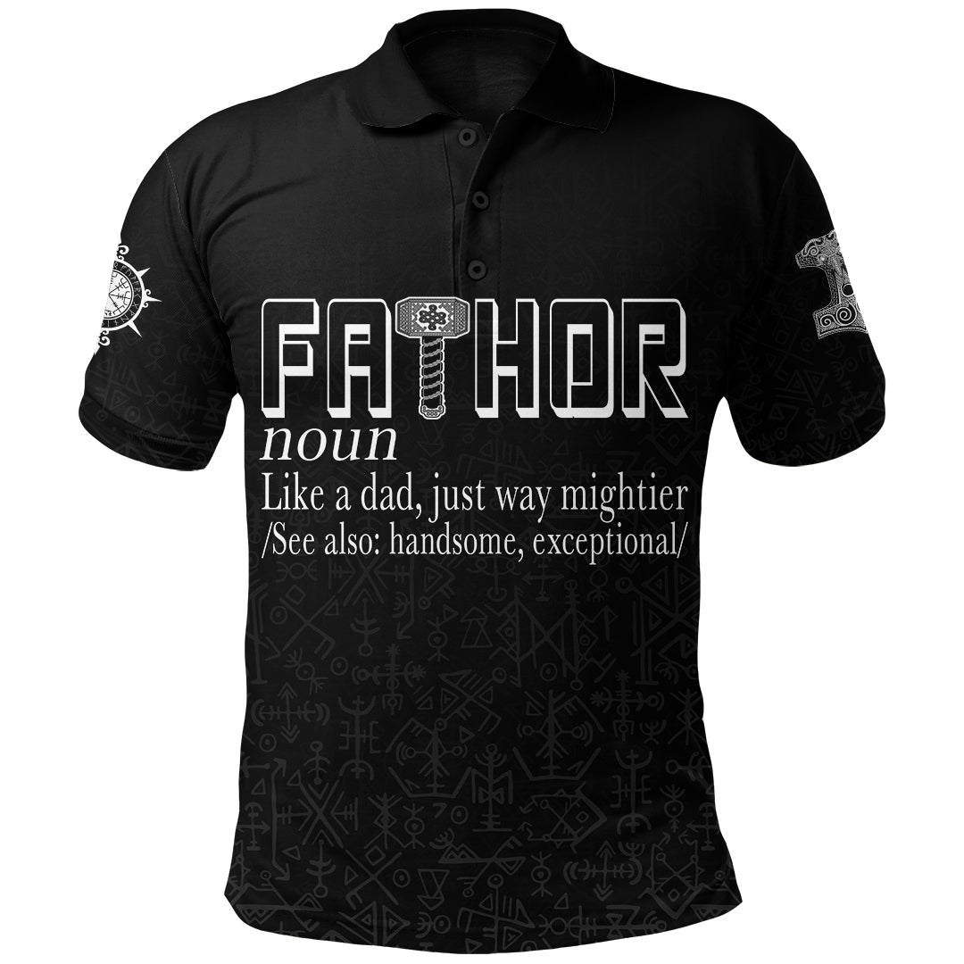 Custom Fathor with Mjolnir Viking Polo Shirt RLT12 - Wonder Print Shop