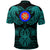 Viking Kven Polo Shirt Valknut of Odin Cyan RLT12 - Wonder Print Shop