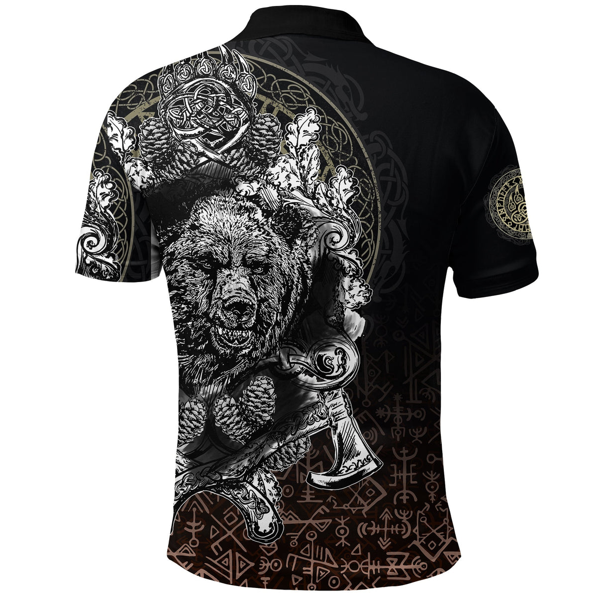 Viking Polo Shirt Bear Claws and Viking Hammer RLT12 - Wonder Print Shop
