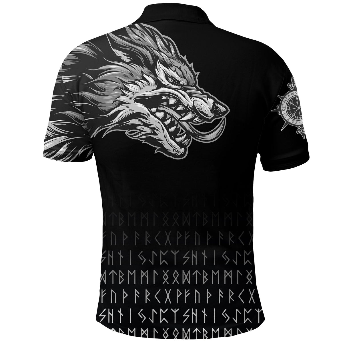Custom Viking Polo Shirt Fenrir Wolf Near Shoulder RLT12 - Wonder Print Shop