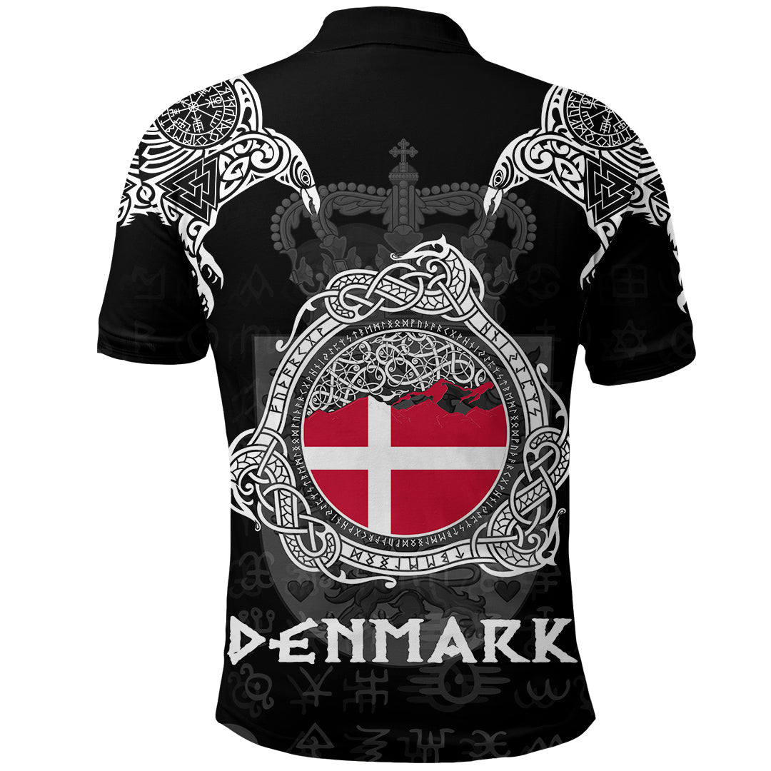 Viking Denmark Style Double Raven of Odin Polo Shirt RLT12 - Wonder Print Shop