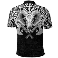 Viking Ram Skull Tattoo With Vegvisir and Valknut Polo Shirt RLT12 - Wonder Print Shop