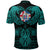 Viking Iceland Polo Shirt Valknut of Odin Cyan RLT12 - Wonder Print Shop