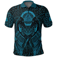 Viking Polo Shirt Raven Valknut Cyan RLT12 - Wonder Print Shop