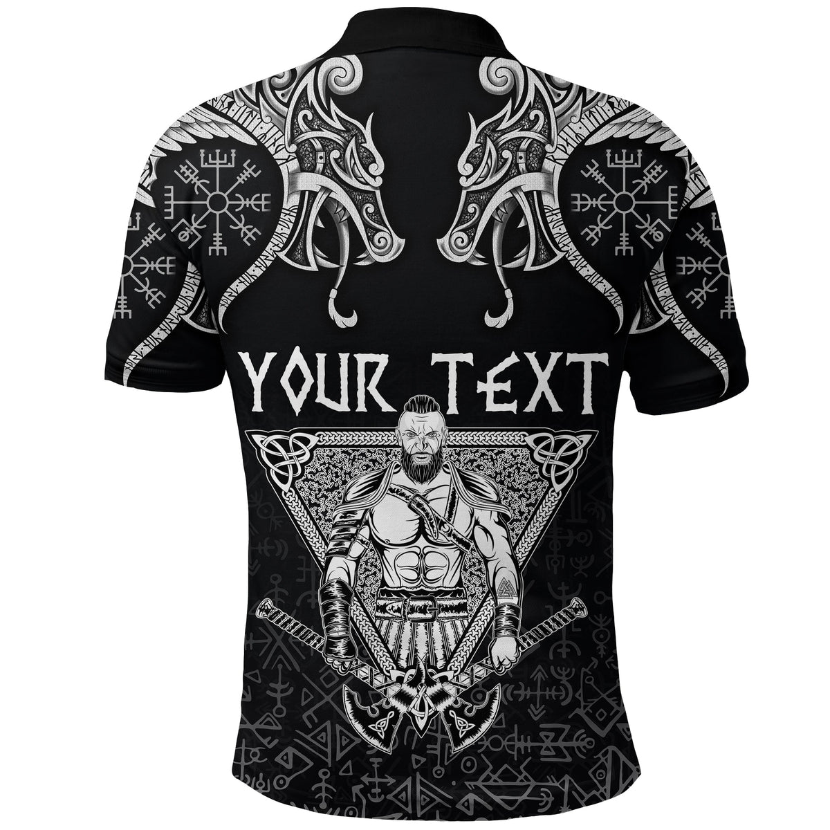 Custom Viking Polo Shirt Warrior Valhalla And Double Dragon RLT12 - Wonder Print Shop