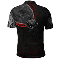 Viking Polo Shirt Wolf and Blood Moon RLT12 - Wonder Print Shop