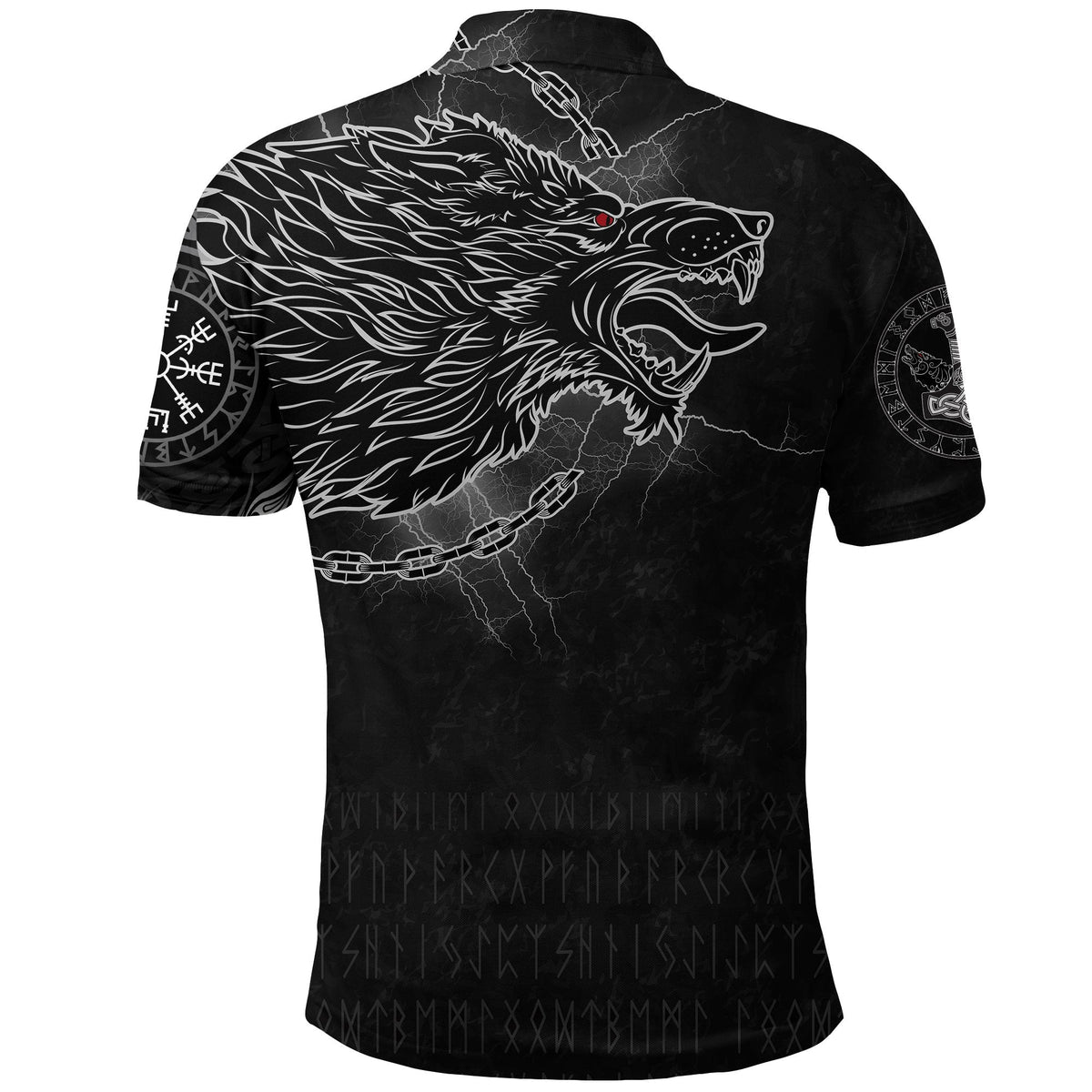 Custom Viking Polo Shirt Fenrir Norse Wolf Thunderstorm RLT12 - Wonder Print Shop