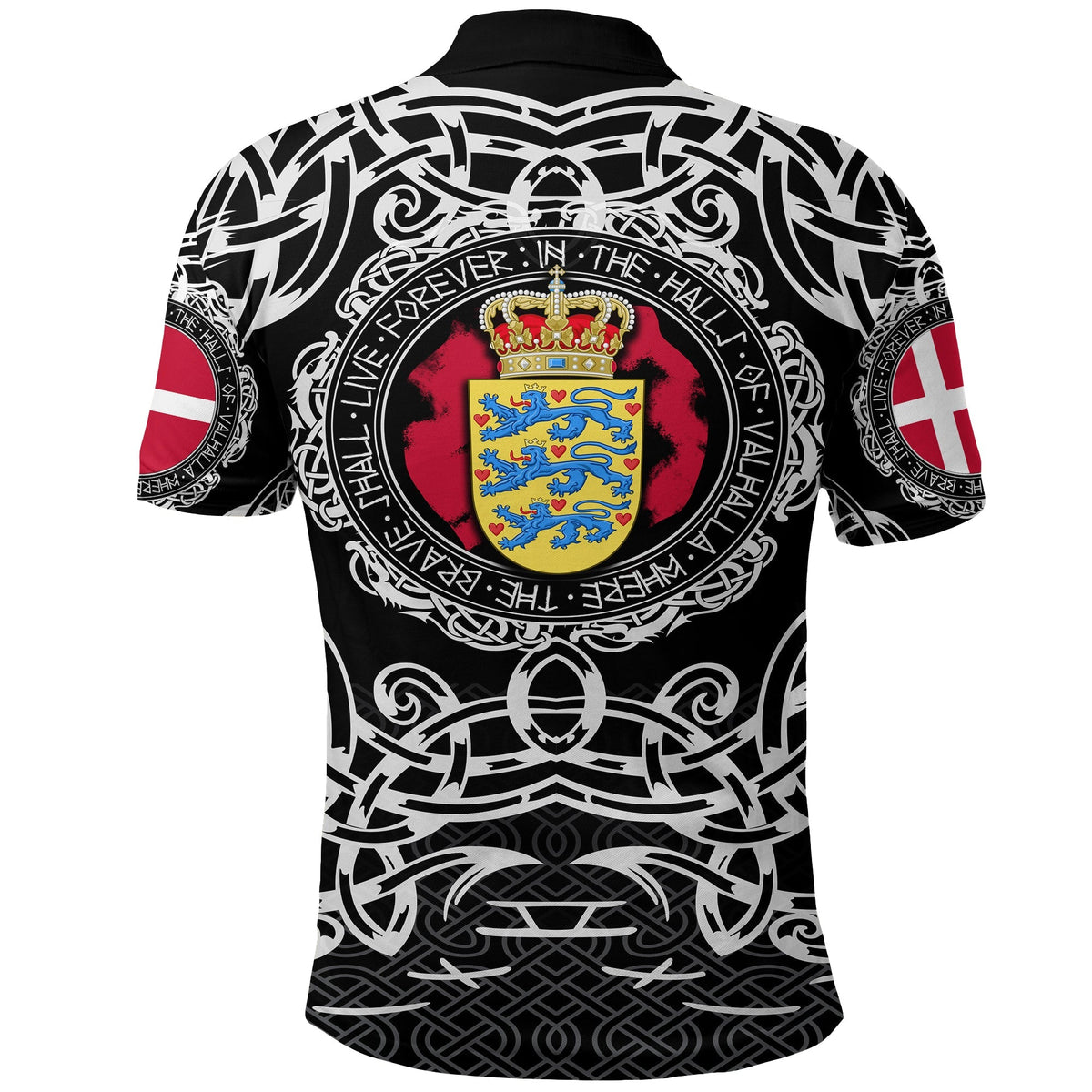 Viking Polo Shirt Denmark Viking Pattern RLT12 - Wonder Print Shop