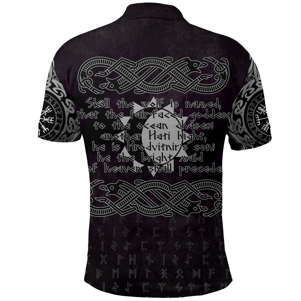 Viking Polo Shirt Hati and Skoll Valknut RLT12 - Wonder Print Shop