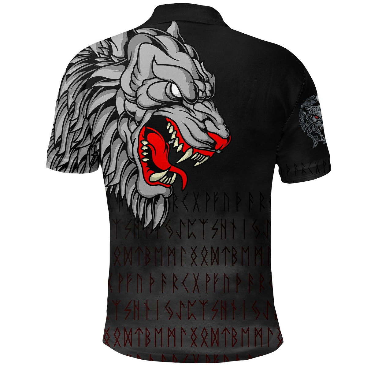 Viking Polo Shirt Killer Wolf Tattoo RLT12 - Wonder Print Shop