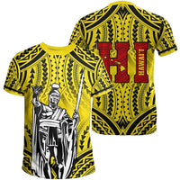 Hawaii Polynesian King Kamehameha Yellow Background T Shirt - Wonder Print Shop