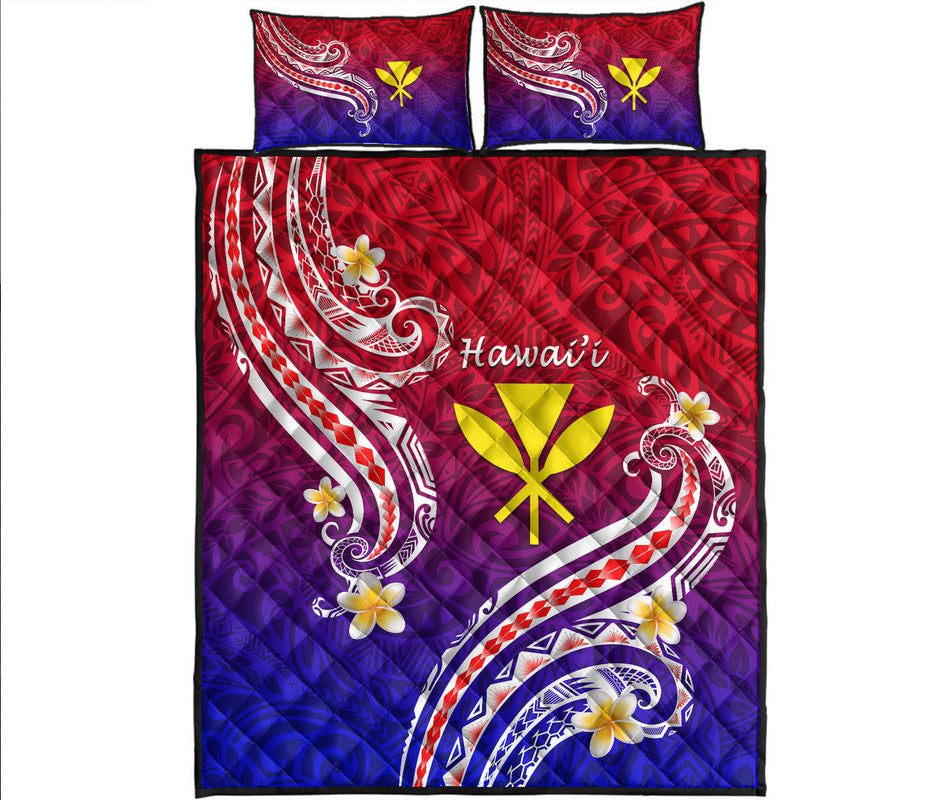 Hawaii Quilt Bed Set Polynesian Line Style - Wonder Print Shop