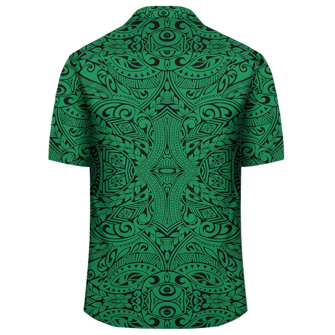 Polynesian Culture Green Hawaiian Shirt - Wonder Print Shop