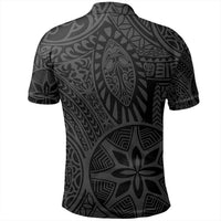 Unisex Polynesian Hawaiian Style Tribal Tattoo Gray Polo Shirt - Wonder Print Shop