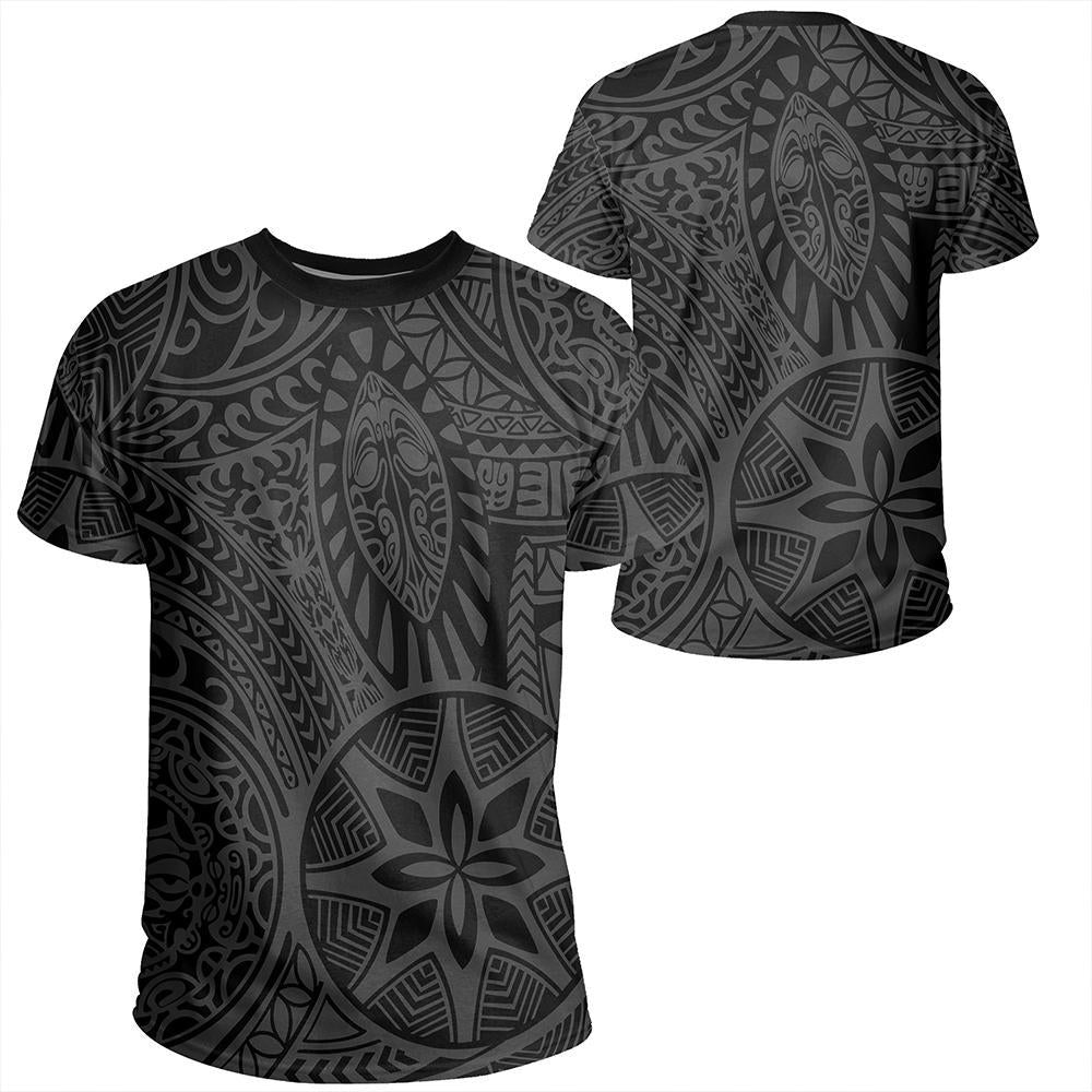 Polynesian Hawaiian Style Tribal Tattoo Gray T Shirt - Wonder Print Shop