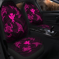 Polynesian Turtle Hammerhead Shark Ray Kanaka Hawaii Car Seat Covers Circle Pink - Wonder Print Shop