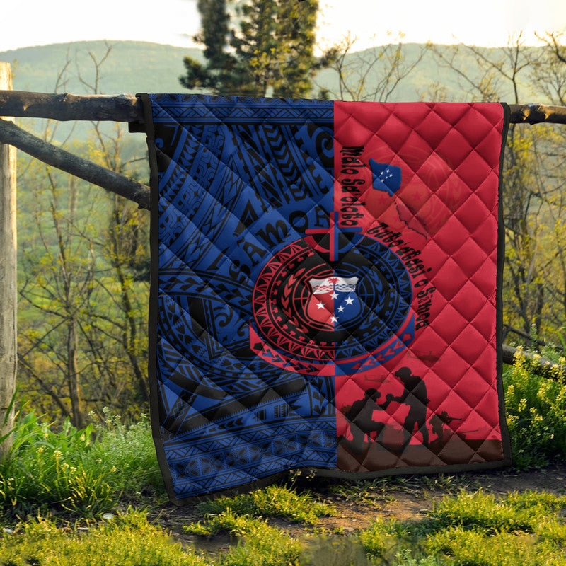 Samoa Independence Day Quotes Premium Quilt Military Polynesian Pattern - Wonder Print Shop