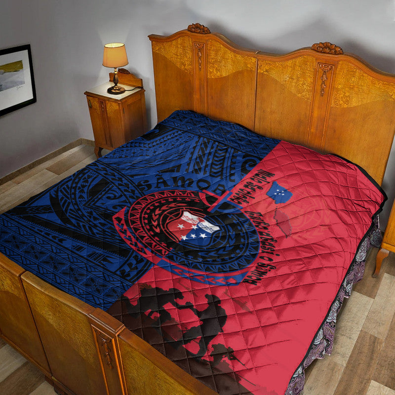 Samoa Independence Day Quotes Premium Quilt Military Polynesian Pattern - Wonder Print Shop