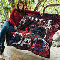 (Custom Personalised) Fathers Day - New Zealand Firefighter Dad Premium Quilt - Maori Pattern - Wonder Print Shop