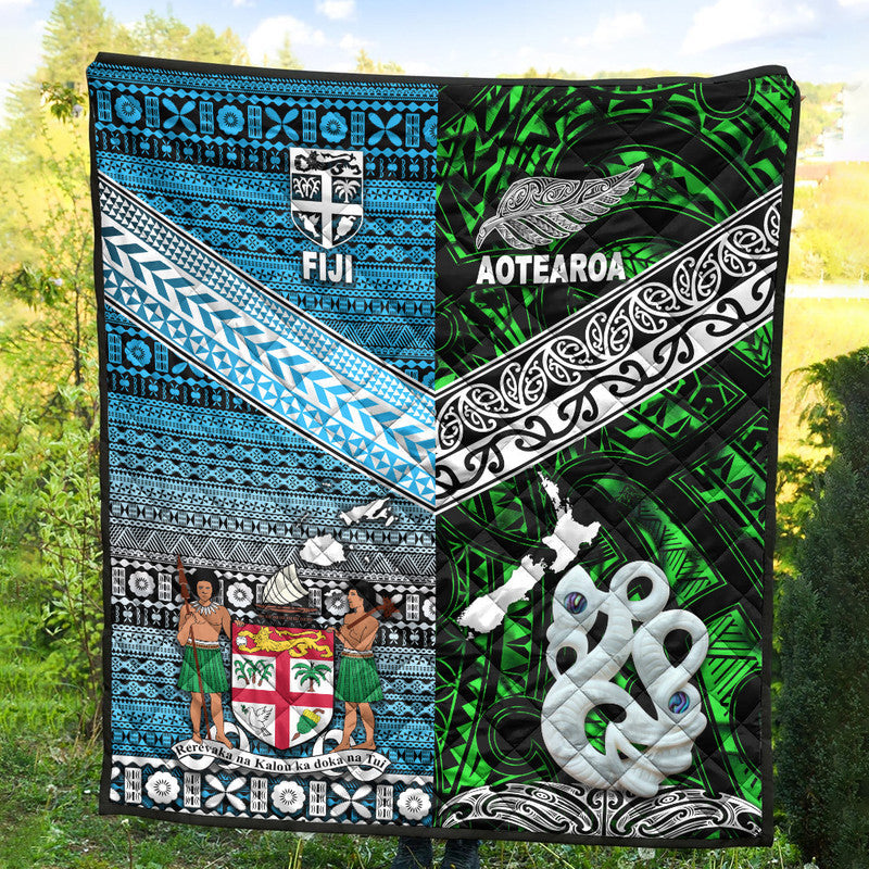 New Zealand and Fiji Premium Quilt Together Green LT8 - Wonder Print Shop