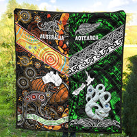 New Zealand Maori Aotearoa and Australia Aboriginal Premium Quilt Together Green LT8 - Wonder Print Shop