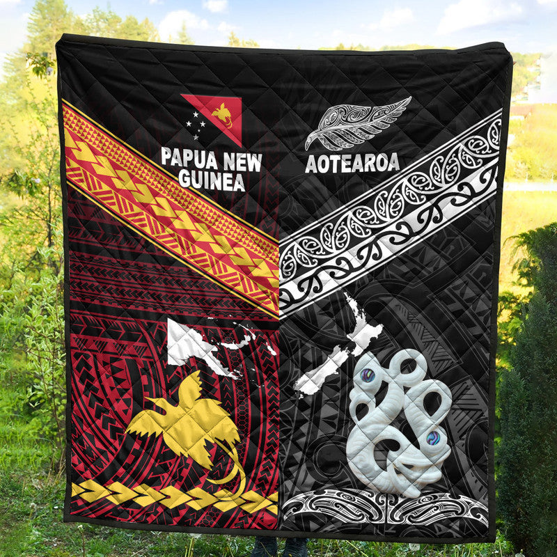New Zealand and Papua New Guinea Premium Quilt Together Black LT8 - Wonder Print Shop