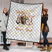 (Custom) Father Day Premium Quilt Our First Father Day Simple Style - White LT8 - Wonder Print Shop