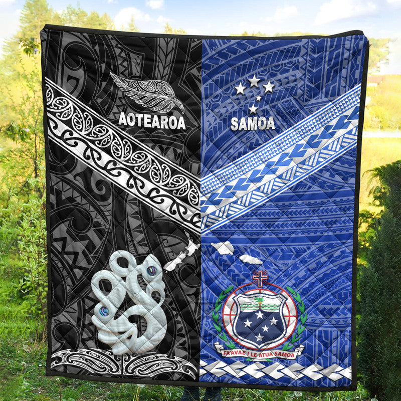 New Zealand and Samoa Premium Quilt Together Black LT8 - Wonder Print Shop